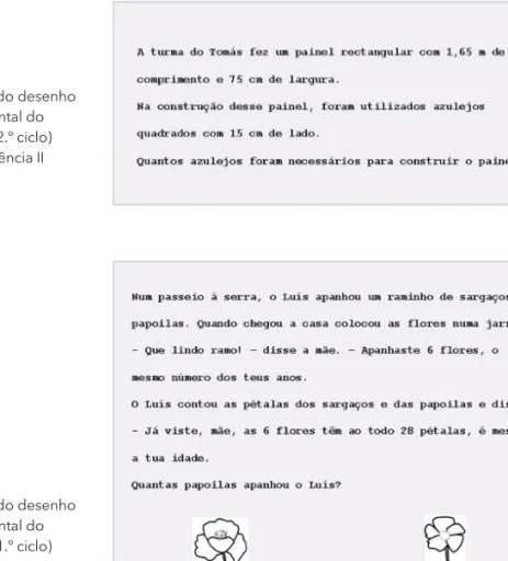 Figura 4 Estímulo do desenho  experimental do  grupo 2 (2.º ciclo) da Experiência II Figura 5 Estímulo do desenho  experimental do  grupo 1 (1.º ciclo) da Experiência II