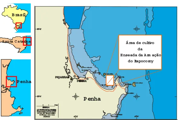 Figura 4 - Cartograma de localização do Município de Penha, SC (fonte: 