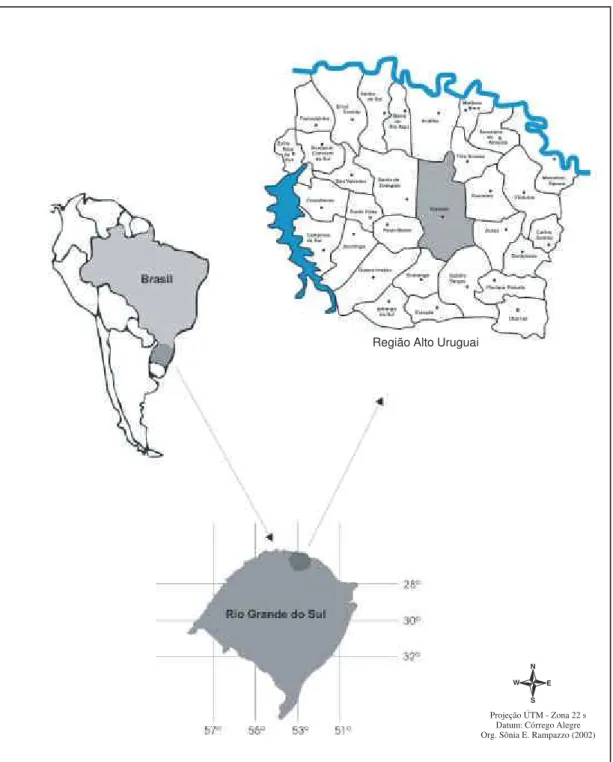 Figura 1: Localização da área de estudo (Erechim-RS) no Estado do Rio Grande do Sul
