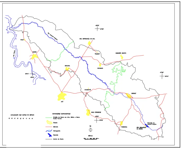 FIGURA 2 – Bacia hidrográfica do rio Jacaré Pepira  Fonte: Homero Fonseca Filho (1999) 