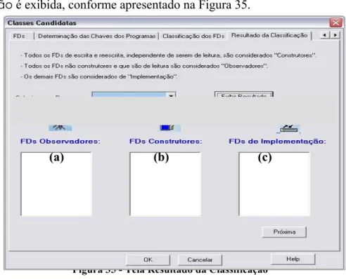 Figura 34 - Telas Find In para FDs de  Escrita para FDs de Reescrita 