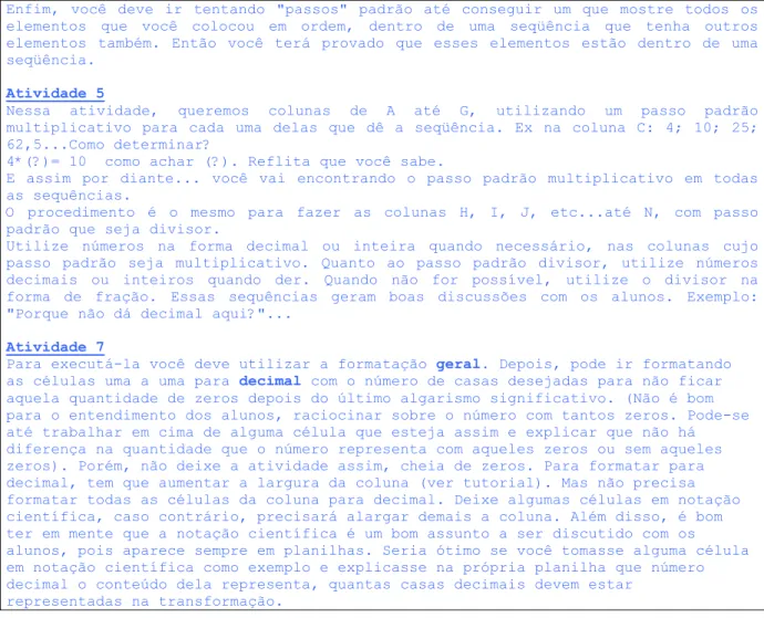 Figura 20: mensagem da coordenadora com sugestões sobre as atividades resolvidas pela participante.