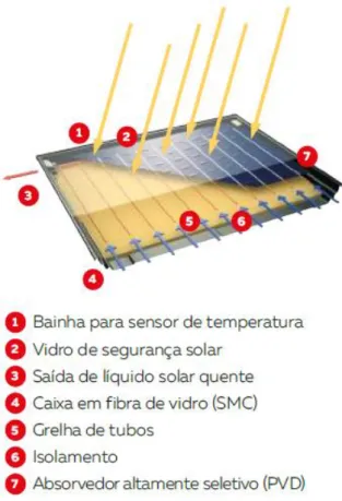 Figura 9 Coletor Solar VULCANO ®  Gama WarmSun (FKC-2) [15] 