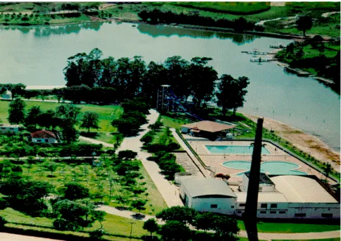 Foto 1 – Vista da margem esquerda da represa. Foto: Bancários  Campestre Clube de Monte Alto, SP
