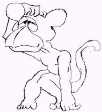FIGURA 6.2  –  Desenho de um macaco, personagem criado para o nível fundamental  de 5 a 