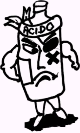 FIGURA 6.3 – Desenho de um frasco de ácido, um dos personagens criados para o  nível médio de ensino