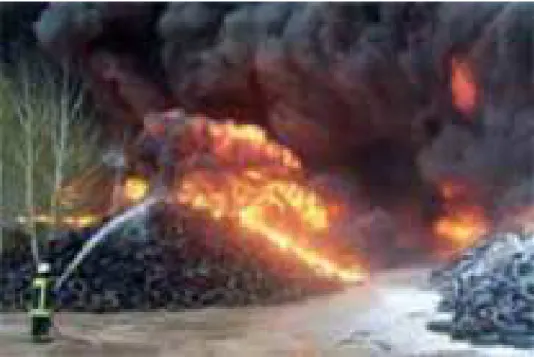 Figura 4: Incêndio em um aterro de pneus em Oranienburg, perto                                   de Berlim, Alemanha, em abril de 2002