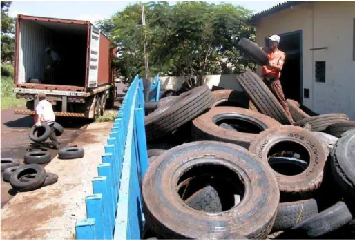 Figura 10: Barracão para armazenamento temporário de pneus inservíveis,                      no Bairro Campos do Iguaçu  – Foz do Iguaçu PR   