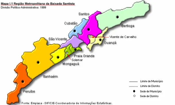 FIGURA 1- Primeira Região Metropolitana sob a égide da Constituição Federal de 1988. 