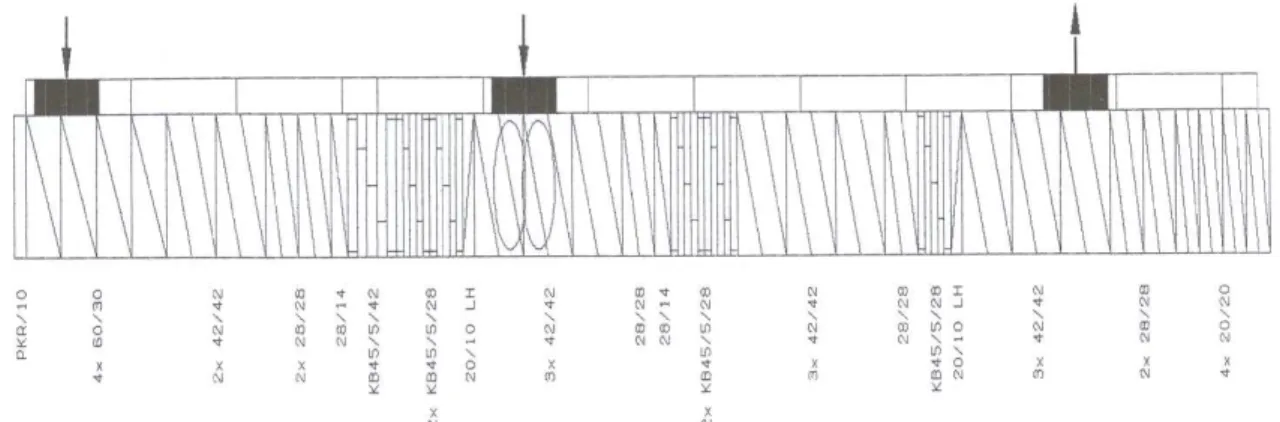 Figura 3.1 - Perfil de rosca montado para o desenvolvimento do Projeto, na  Extrusora Werner &amp; Pfleiderer