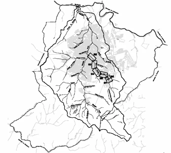 Figura 16:  Hidrografia do município de Ribeirão Preto - SP. Destaque para o córrego Retiro Saudoso  Fonte: DAEE (2002)