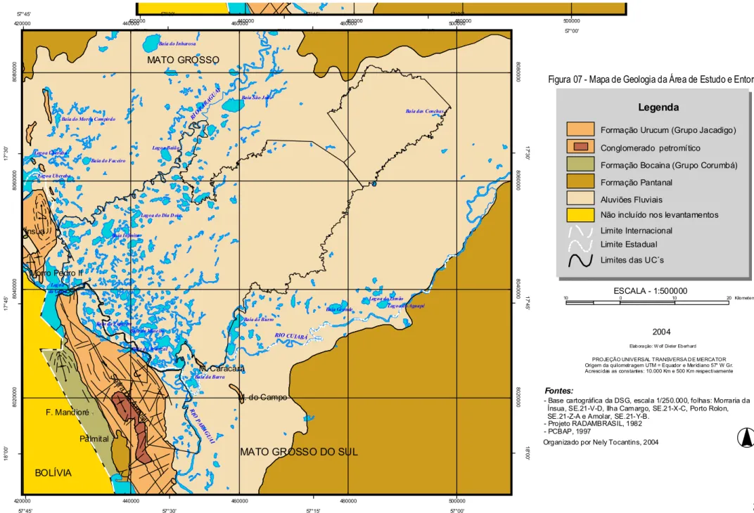 Figura 07 - Mapa de Geologia da Área de Estudo e Entorno