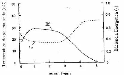 Figura 2.2 - Performance energética característica de um secador de leito fixo,  Kudra (1998)