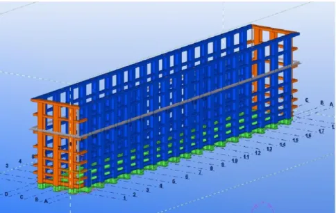 Figure 20: Completed model of Steel container  ( Structures, Tekla.) 