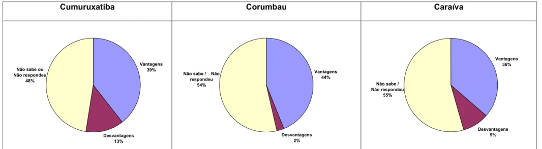 Figura 16: Percentual de vantagens e desvantagens na existência da Reserva Extrativista Marinha da Ponta do Corumbau