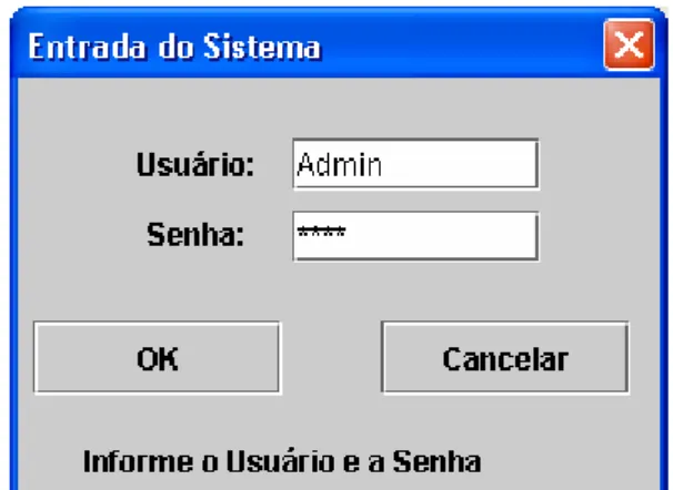 Figura 2 – Tela de login do sistema de videolocadora 