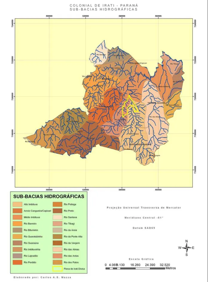 Figura 8: Hidrografia da Microrregião Colonial Irati - PR. 
