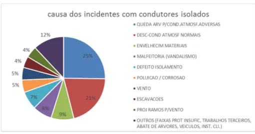 Gráfico 7 – Causa dos incidentes com condutores isolados [12] 