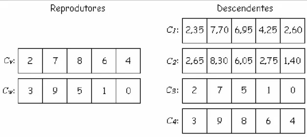 Figura 3.4: Cruzamento aritmético ( a =0,35). 