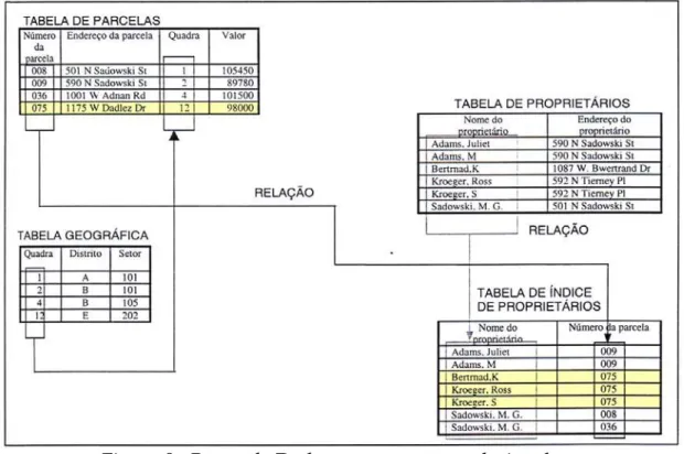 Figura 8 - Banco de Dados com estrutura relacional  Fonte: HUXHOLD (1991) 