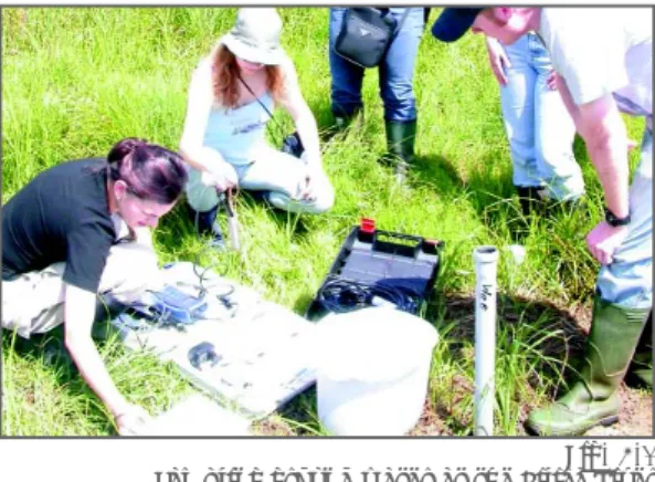 Fig. 5.1 Sampling ground water at the Pilica River - an ecohydrology and phytotechnology Demonstration Site in Poland (photo: I