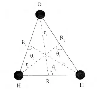 Figura 2.2; Coordenaclas usadas para representar as forças a longas  distâncias para a molécula de TFO- 