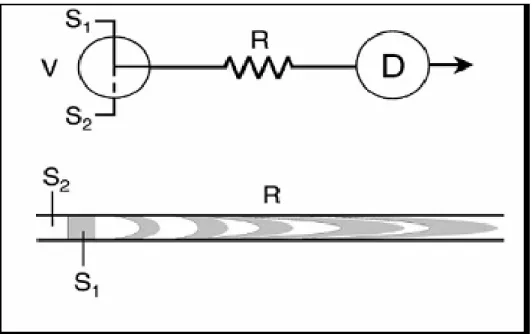 Figura 2.2: Representação do processo de amostragem binária e mistura da amostra. S1 e S2: 