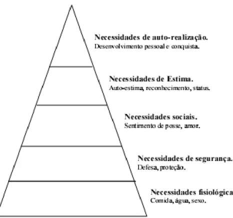 FIGURA 1.2 – Hierarquia das necessidades humanas  Fonte: Ferreira, 2003, p. 19. 