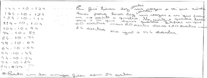 Figura 5: Produção da questão 1.1. da tarefa Colecionar Cartas (TM3) 