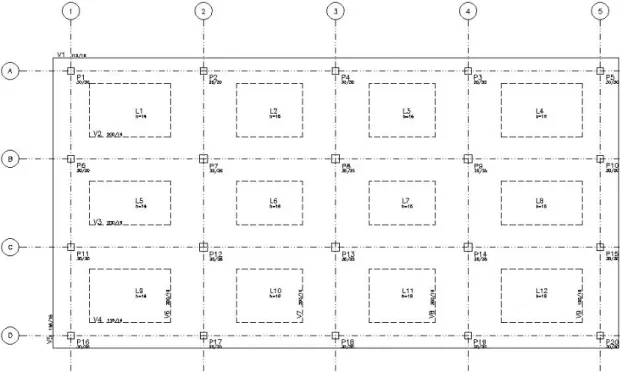 Figura 5.6.  Formas do Pavimento Tipo para edifício tipo A 