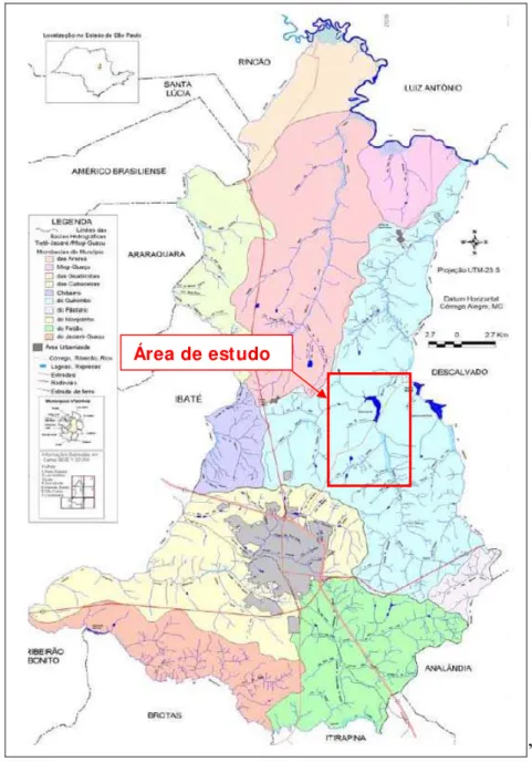 Figura 5.1 - Localização da bacia hidrográfica do Ribeirão dos Negros. 