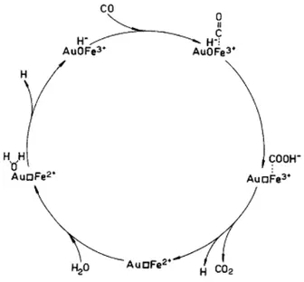 Figura 2.4 – Esquema com mecanismo associativo sugerido para reação de shift. 