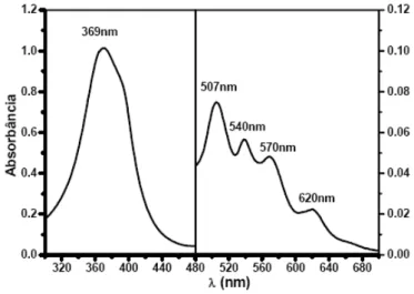 Figura 5: Espectro de absorção ótica dos HpD [49]. 