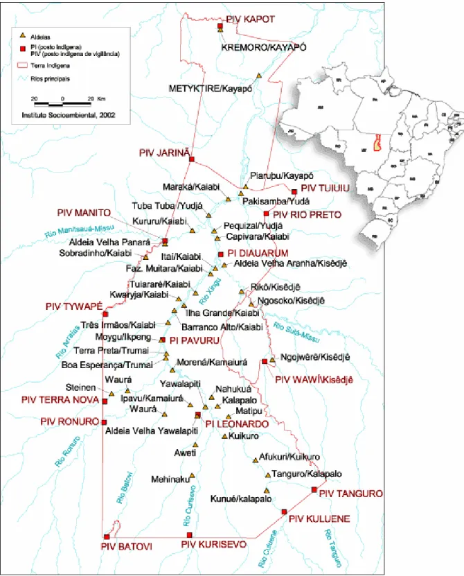 Figura 1.3.1 - Mapa de localização do Parque Indígena do Xingu 