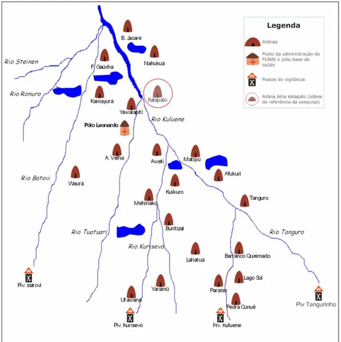 Figura 1.3.2 - Croqui das aldeias do entorno do pólo Base Leonardo 