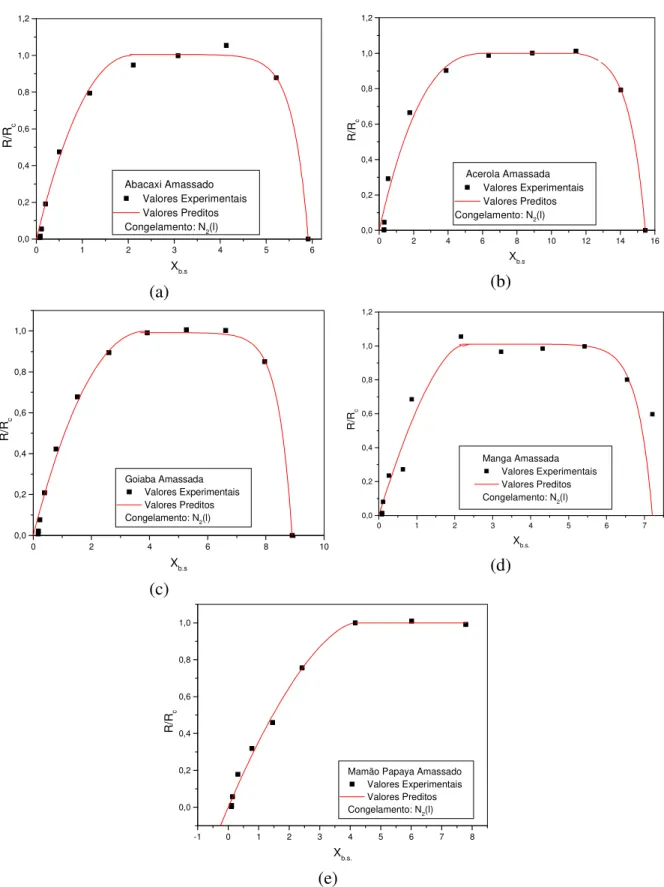 Figura  4.9:  Valores  experimentais  médios  e  preditos  pela  equação  de  Chen  &amp; 