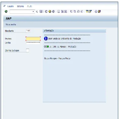 Figura 14 – Ecrã Principal do software SAP 