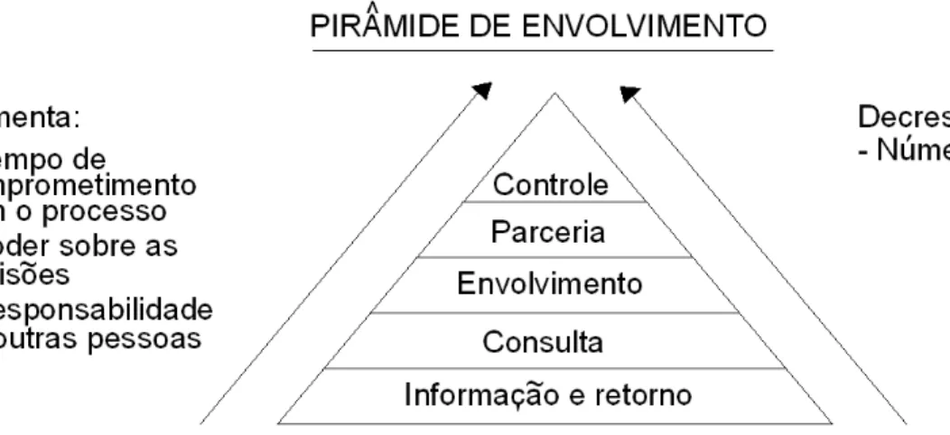 Figura 5: Pirâmide de Envolvimento, adaptado de Barbassa e Pugliesi (2005). 
