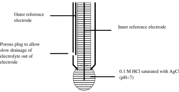 Figure 1 - Structure of the combination pH glass electrode 