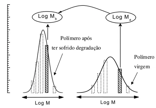 Figura 3.5 Esquema ilustrativo da correlação de duas massas molares  segundo a metodologia da CSBDF