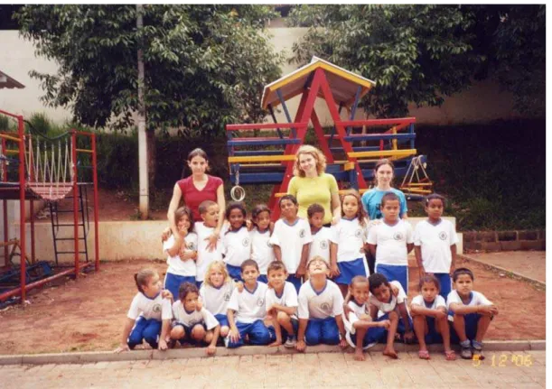 Figura 5 – Grupo reunido no parquinho da escola. 