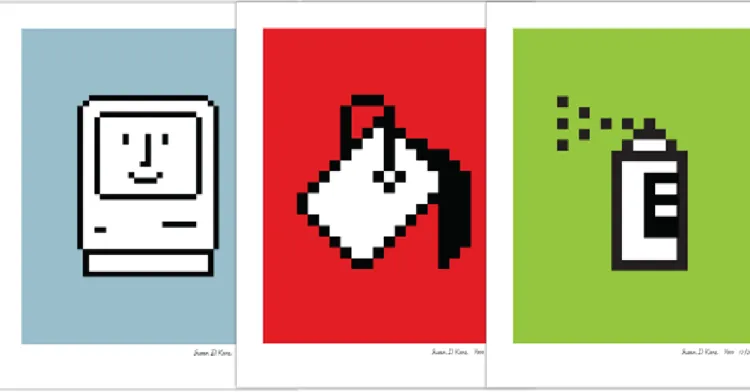 Fig. 7 Primeiros icons do computador Macintosh, por Susan Kare