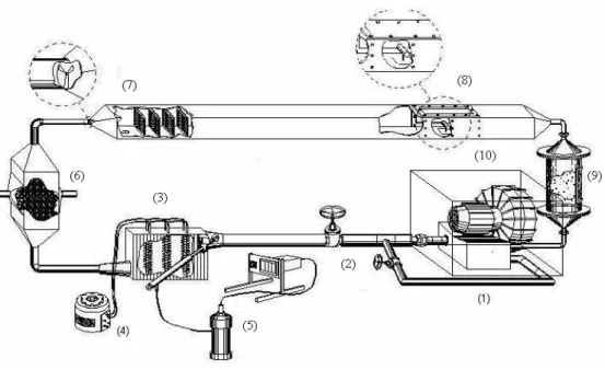 Figura 3.3: Esquema do equipamento de secagem utilizado para a condução dos testes de secagem  (CASSANDRE et al., 2001)