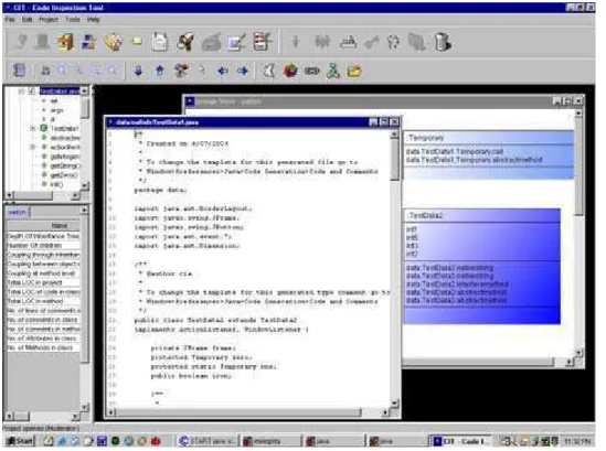 Figura 2.15 - Navegadores de código e diagrama de classes da ferramenta CIT  (CHAN; JIANG; KARUNASEKERA, 2005) 