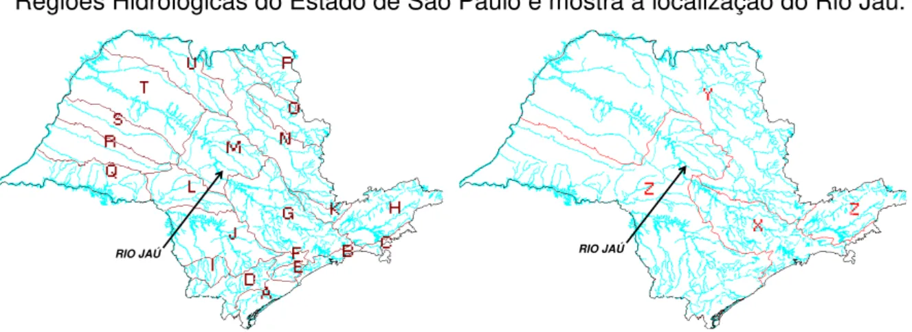 Figura 8: Regiões Hidrológicas semelhantes do Estado de São Paulo e regiões  semelhantes quanto as médias mínimas de 7 dias consecutivos (Parâmetro C) 