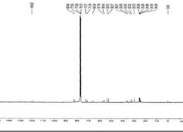 FIGURA 3.2.1.2 – Espectro de RMN  13 C do alcalóide quinolizidínico 1                                (CDCl 3  100MHz)