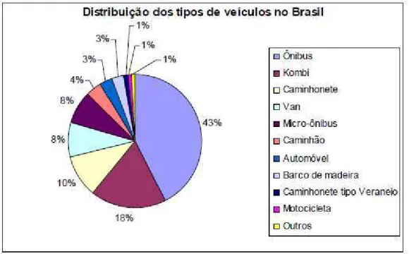 Figura 2.2 – Tipos de veículos utilizados para o transporte escolar rural 