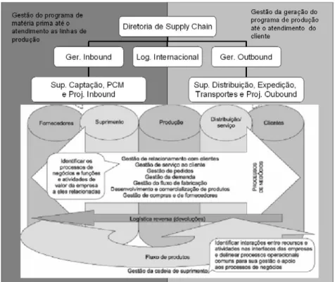 Figura 12 – Organização da área de Supply Chain na empresa estudada 