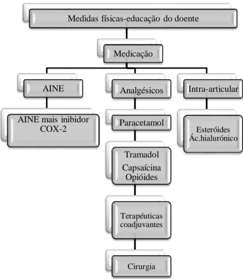 Figura 3-1 - Representação das guidelines para o tratamento da OA de acordo  com o American College of Rheumatology  (51) 