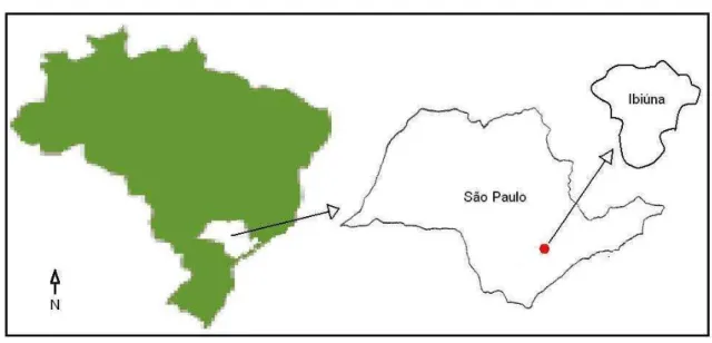Figura 1: Mapa com a localização do Município de Ibiúna: 